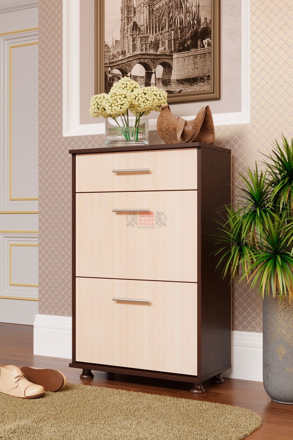 Обувница "Саша- 8" (венге/дуб молочный)