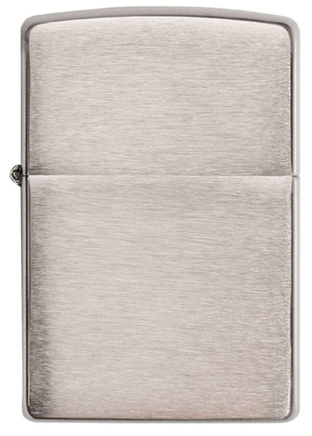 Зажигалка Zippo c покрытием Brushed Chrome, латунь/сталь, серебристая, матовая, 36х12x56 мм