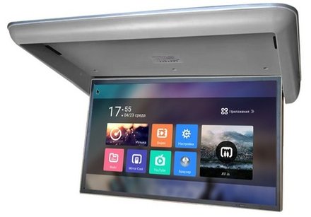 Монитор потолочный с электроприводом - ERGO ER24AT с экраном 24” (1920х1080 IPS FullHD,Android, 2+32 Gb, Смарт ТВ) серый