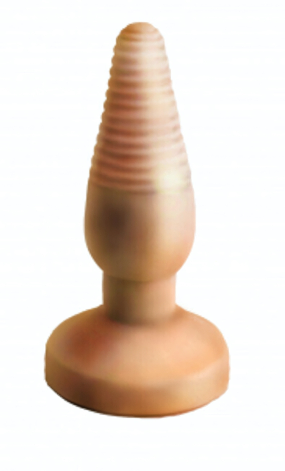 Анальная пробка с ребристым кончиком (Цвет: телесный)