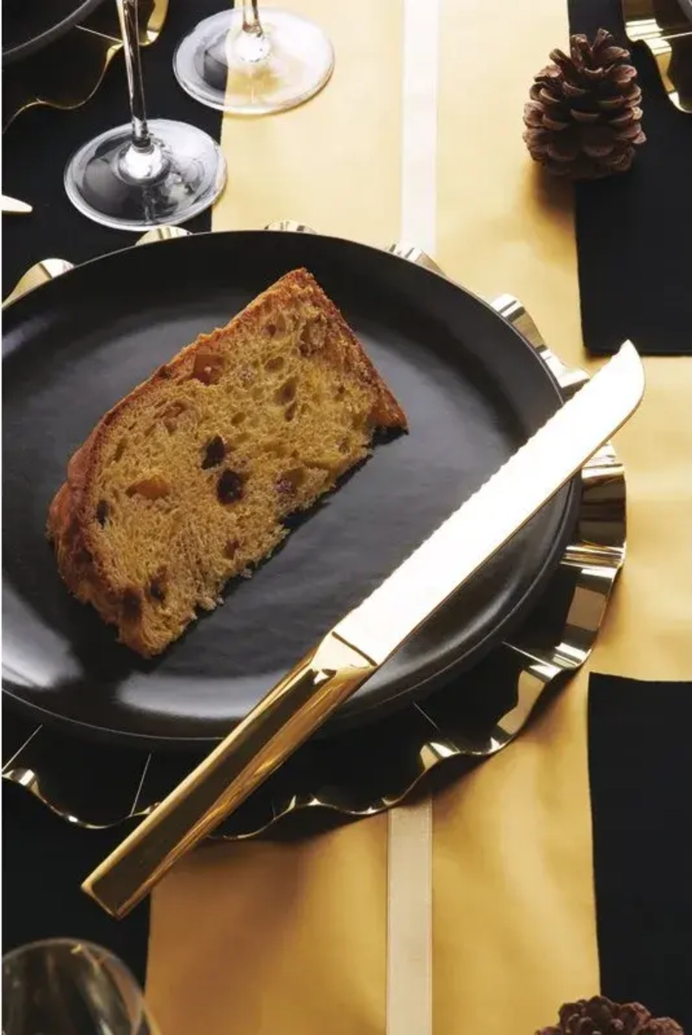 Sambonet Нож Living PVD 32см для торта Panettone Gold