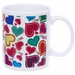 Кружка керамическая 330 мл «Неоновые сердечки»