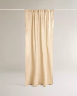 ZARA HOME ЛЬНЯНАЯ ЗАНАВЕСКА, СВЕТЛО-БЕЖЕВЫЙ