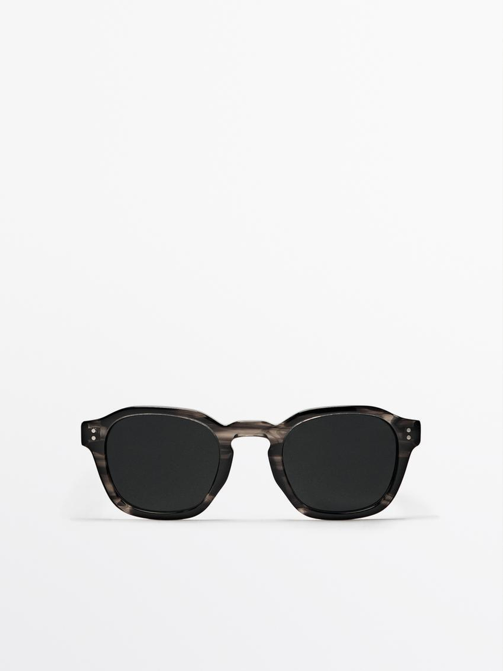 Massimo Dutti Круглые солнцезащитные очки, серый