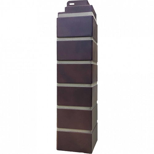 Наружный угол Кирпич Клинкерный 3D, коричнево-чёрный Fineber (Файнбир)