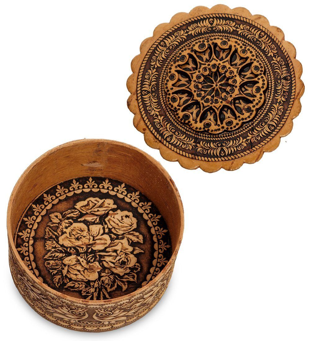 Народные промыслы BST-133/ 2 Шкатулка резная (береста)