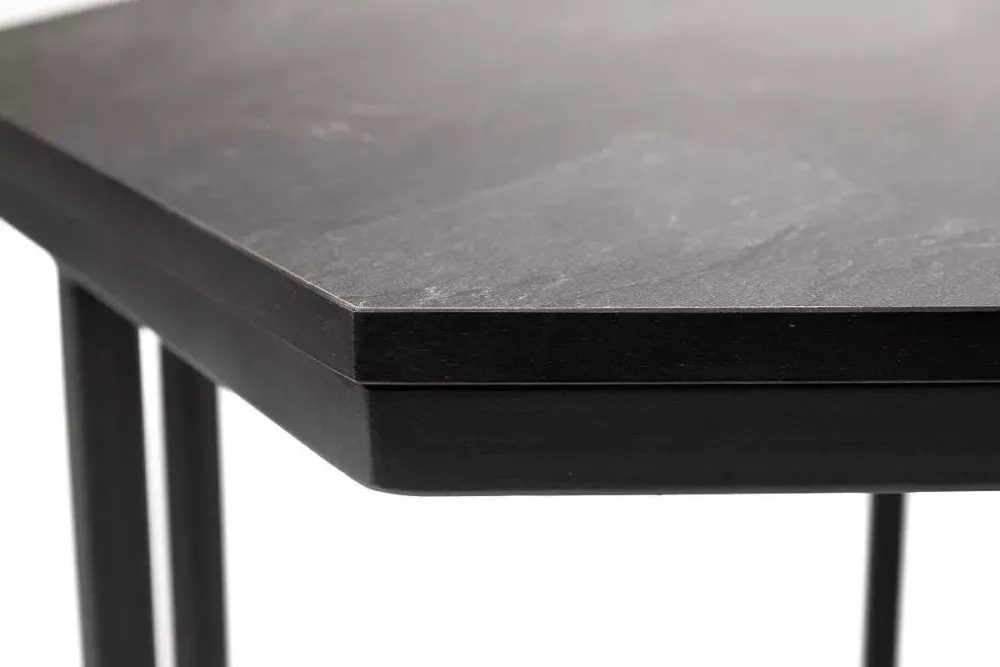 "Женева" интерьерный стол из HPL шестиугольный, D40, H55, цвет "серый гранит"