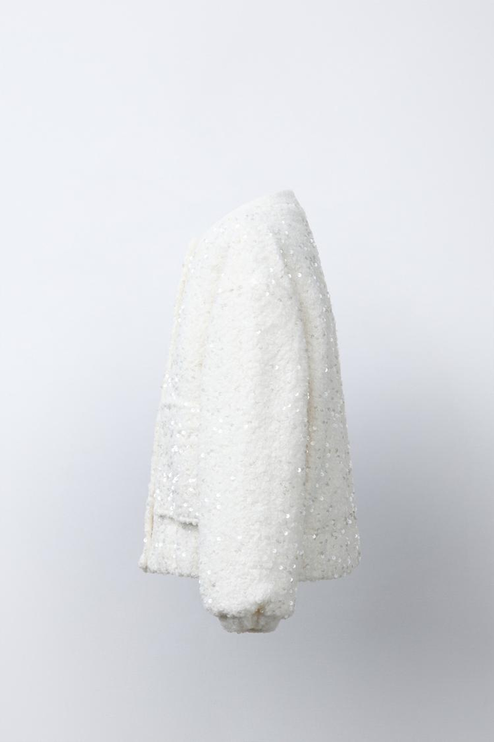 ZARA БОМБЕР С ПАЙЕТКАМИ, ЭКРЮ