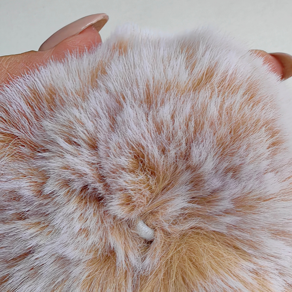 Помпон из искусственного меха "Мелированный бехевый" d=9 см