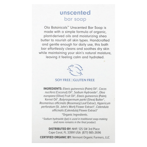 Dr. Mercola, Ola Botanicals, кусковое мыло, без запаха, 85 г (3 унции)