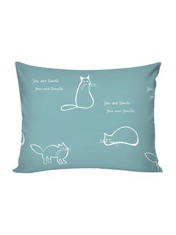 Постельное белье "КОТИКИ (мята)" 1,5-сп   наволочка 50х70 1шт Простынь на резинке 90х200 см  Пододеяльник 145х215 см  Сказка сатин