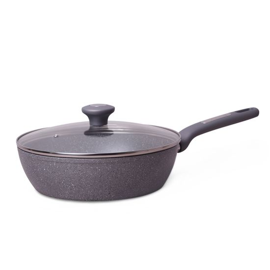 Сотейник 26 см. из алюминия с крышкой Kamille KM-4276GR с мраморным покрытием