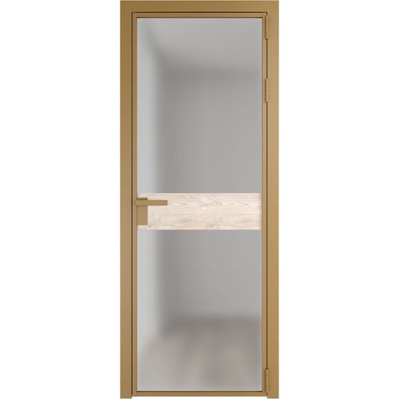 Алюминиевая дверь 6AG золото остеклённая со вставкой