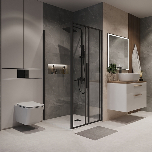 Душевой уголок Niagara Nova 100х90 NG-84-10AB-A90B-34 профиль Черный матовый стекло прозрачное