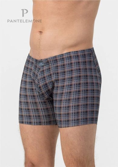 Трусы мужские боксеры удлинённые Pantelemone PMHL-1445, клетка коричневая