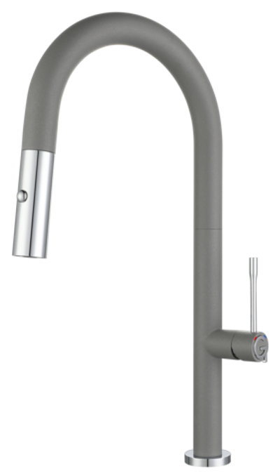 Rivelato Asti U-обр. с выдвижной лейкой D-35мм grigio metallizzato/cromo