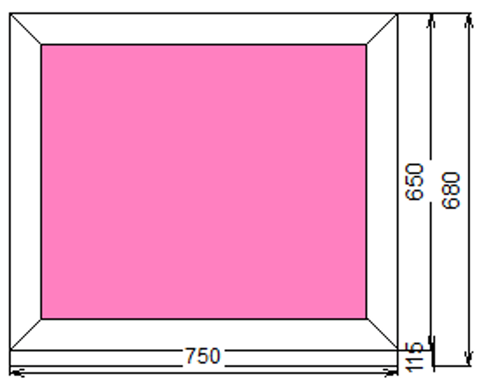 Пластиковое окно 650 х 750  ТермА Эко с глухой створкой