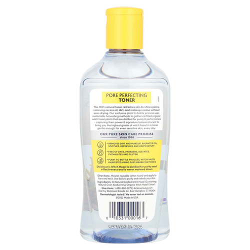 Dickinson Brands, Оригинальный тоник Witch Hazel для очищения пор, 473 мл (16 жидких унций)