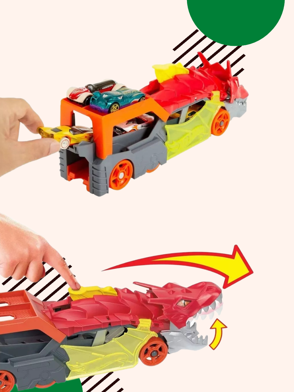 Hot Wheels GTK42 — игровой набор «Разъяренный Дракон с хранилищем для машинок»