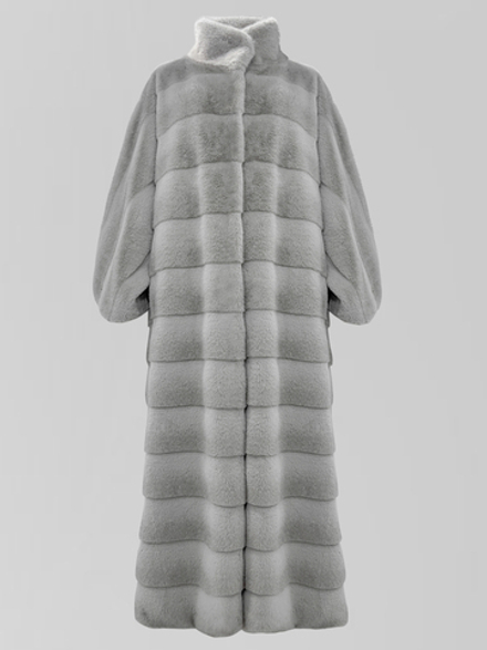 Шуба Fnaz 0367 со скрытыми застежками и рукавами три четверти
