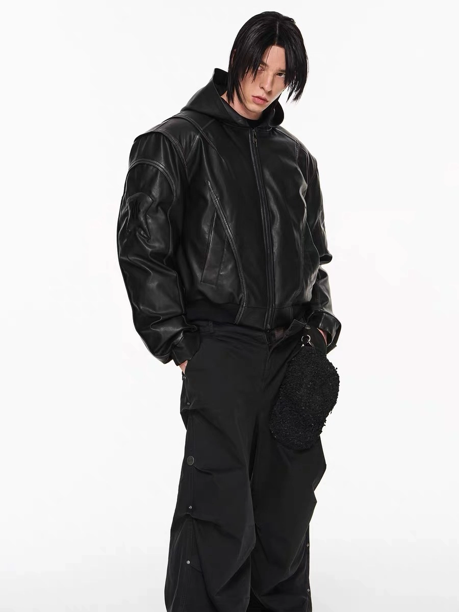 Куртка BLIND "Opium" Hooded Leather Jacket