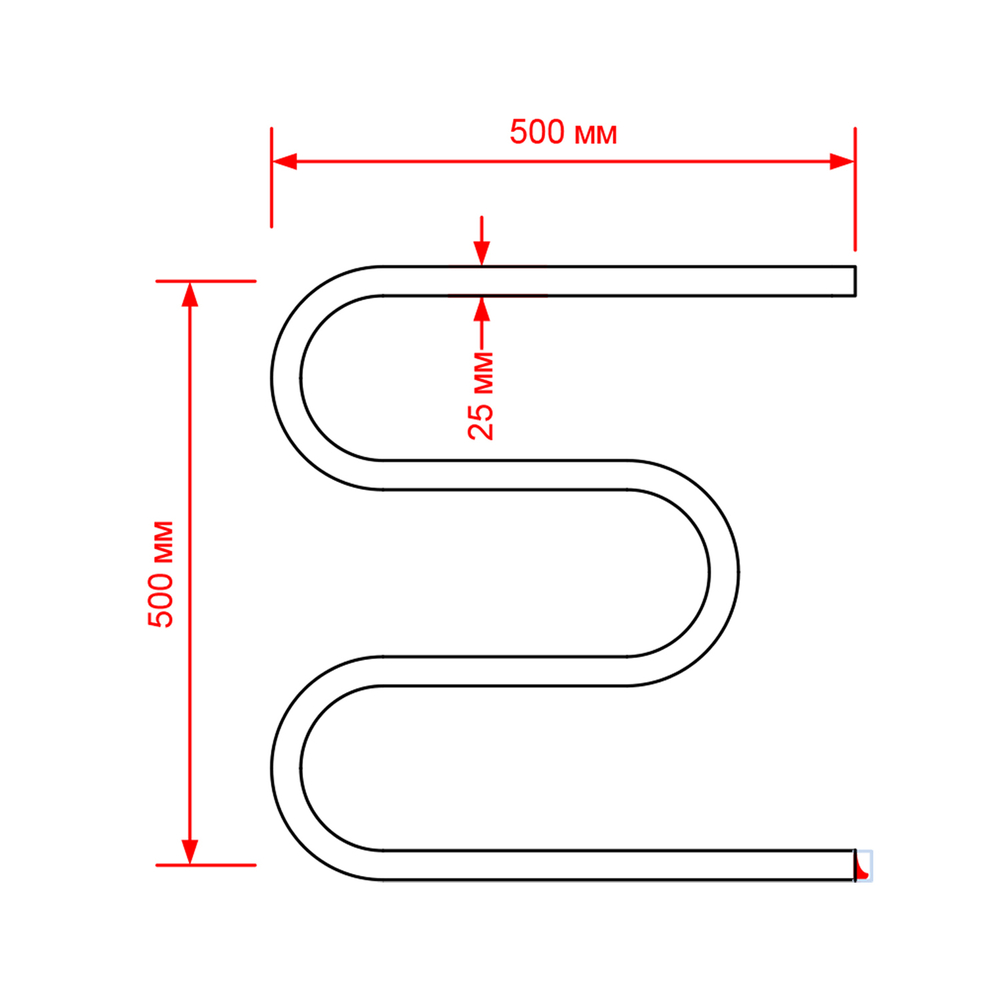 Полотенцесушитель MIXLINE SIMPLE M 50x50 (кнопочный выкл, 153 Вт)