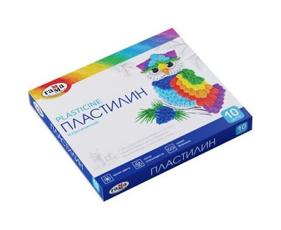 Пластилин Гамма Классический, со стеком, 10 цветов, 200 г (281032)
