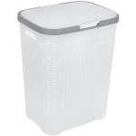 Корзина для белья 40л. с крышкой белая