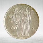 Italy 100 Lire 1957 R "Minerva Standing – Large Type", XF