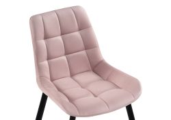 Стул на металлокаркасе Челси велюр розовый / черный