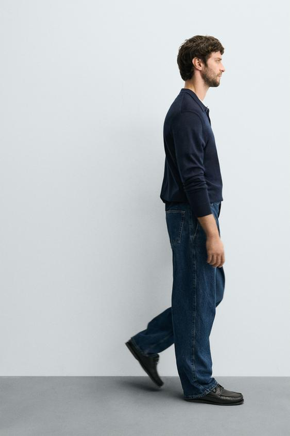 ZARA ДЖИНСОВЫЕ БРЮКИ ЧИНОС STRAIGHT FIT, СИНИЙ