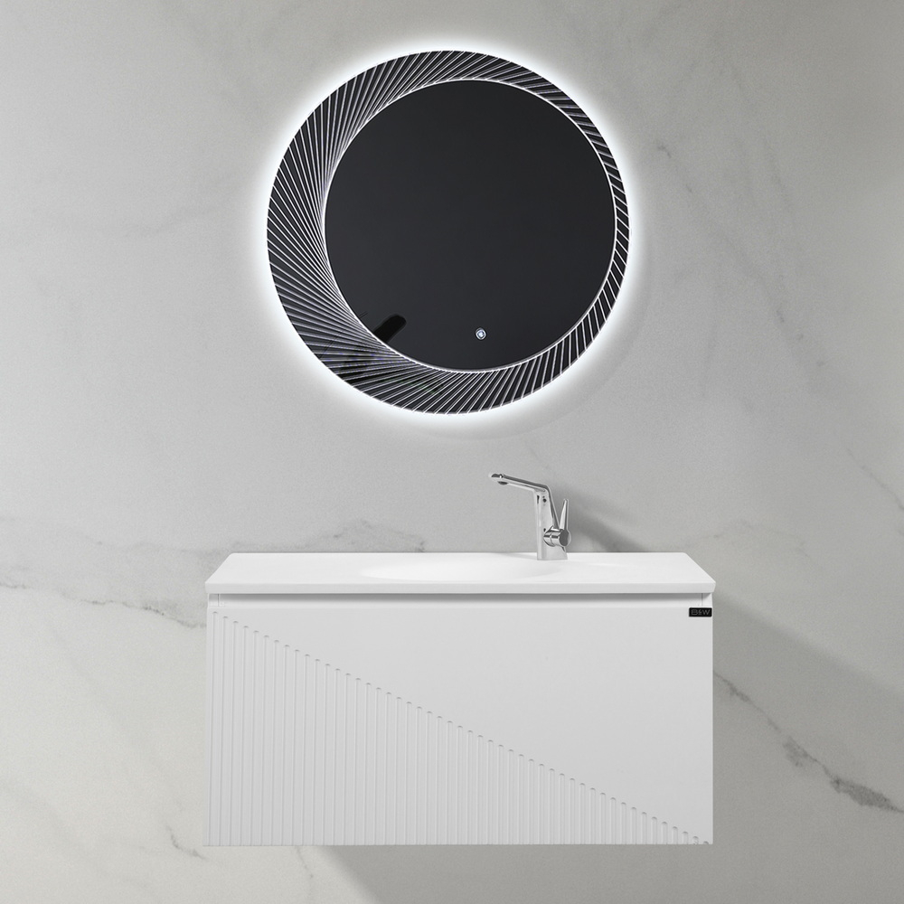 Тумба с раковиной Black&White Universe 90 см U918.900-2 glossy white