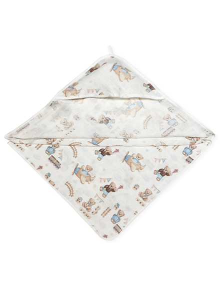 Муслиновая пеленка с уголком (полотенце) 4-х слойная Маленькие мишки
