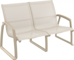 Диван пластиковый трехместный Siesta Contract Pacific Lounge, бежевый