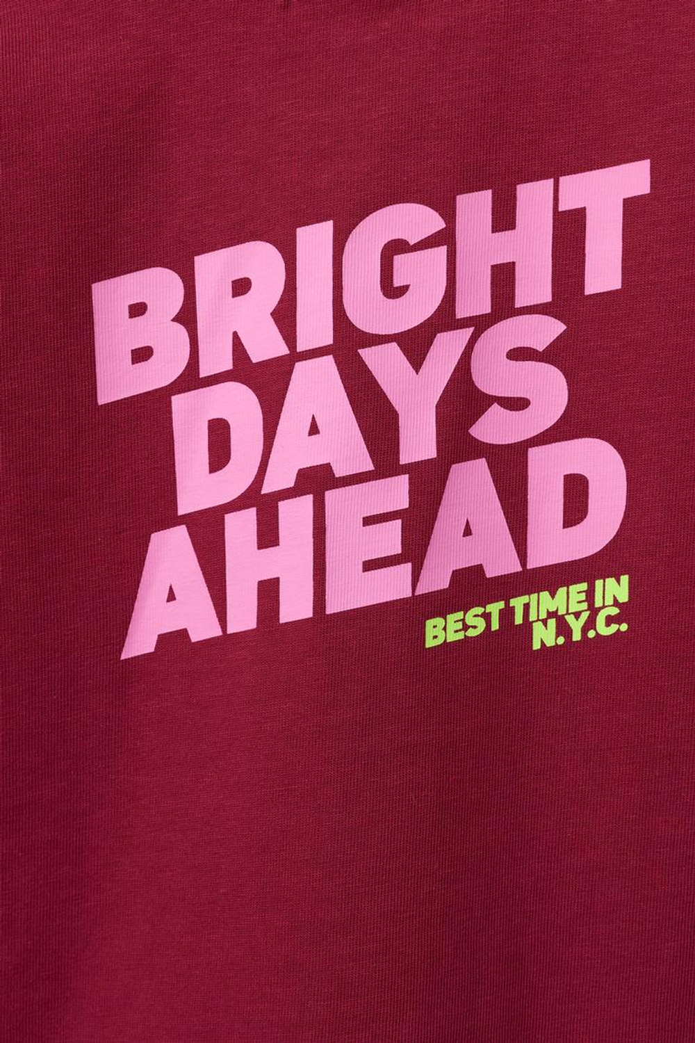 ZARA ФУТБОЛКА С НАШИВКОЙ И ВЫШИВКОЙ, БУРГУНДИ