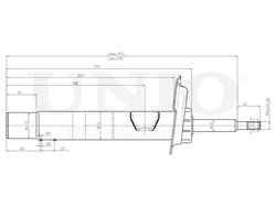 Амортизатор газовый передней подвески правый UNIO SAB-10075