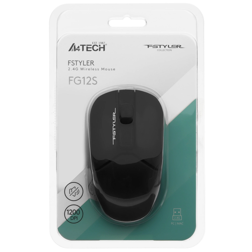 Мышь A4Tech Fstyler FG12S Silent Беспроводная (USB) Black