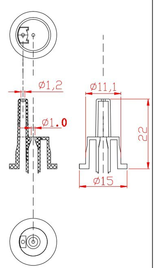 Крышка с капельницей 18/410 черная с КПВ