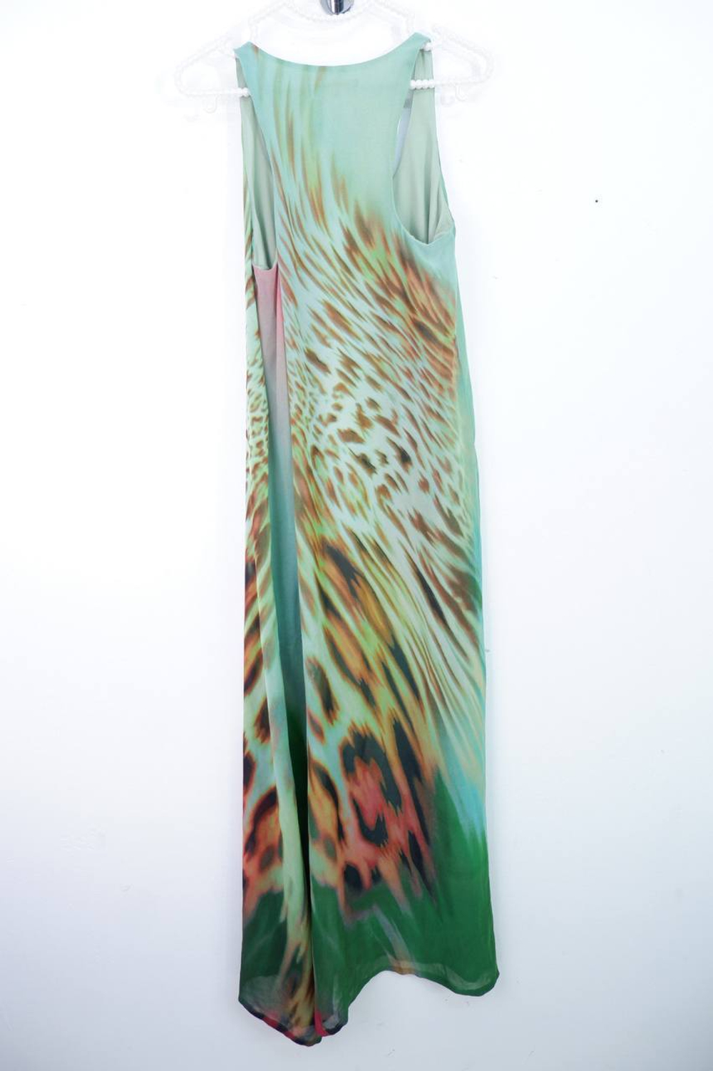 Платье длинное с красивым принтом, визуально 42 размер