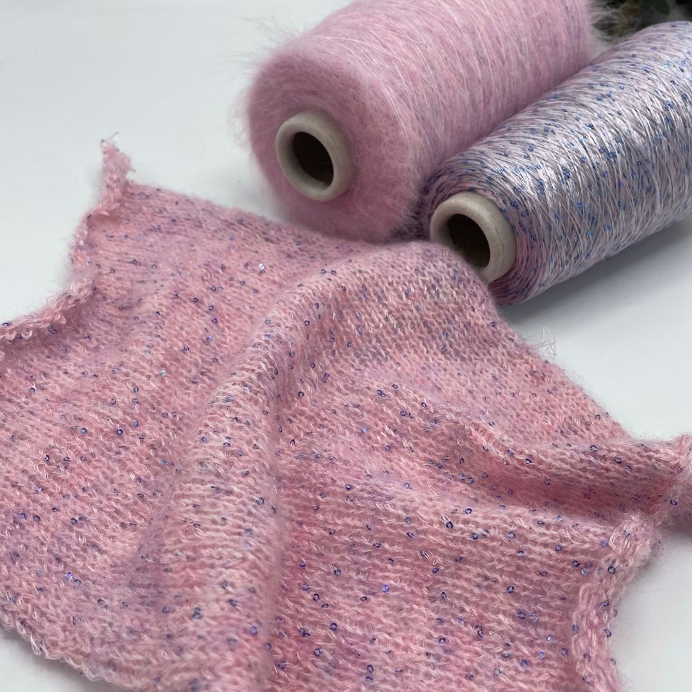 Набор № 79 Вспушеный меринос + Пайетки