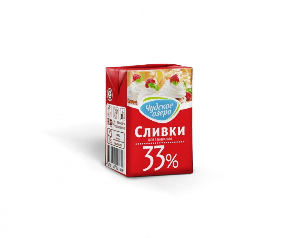Сливки Чудское озеро 33 % 200 мл