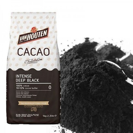Какао порошок, чёрный, 10-12%, INTENSE DEEP BLACK, Van Houten, 100гр
