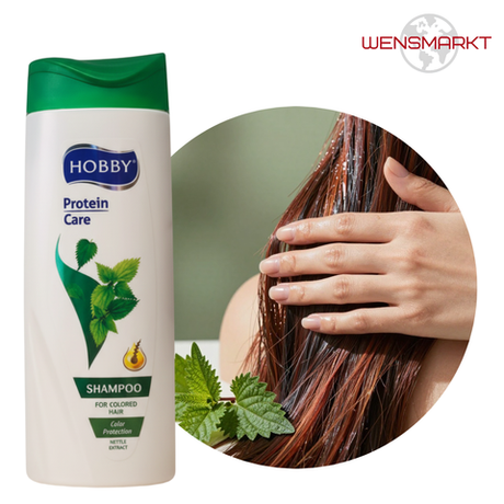 Протеиновый шампунь HOBBY для окрашенных волос с экстрактом крапивы, 600 мл, Турция