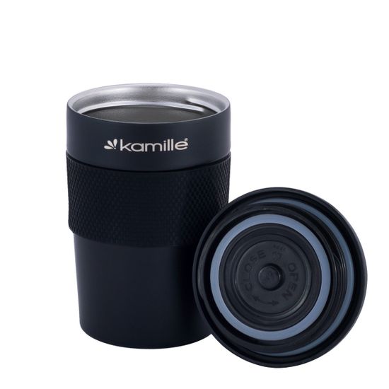 Термокружка 360 мл. из нержавеющей стали Kamille KM 2049 с TPR вставкой