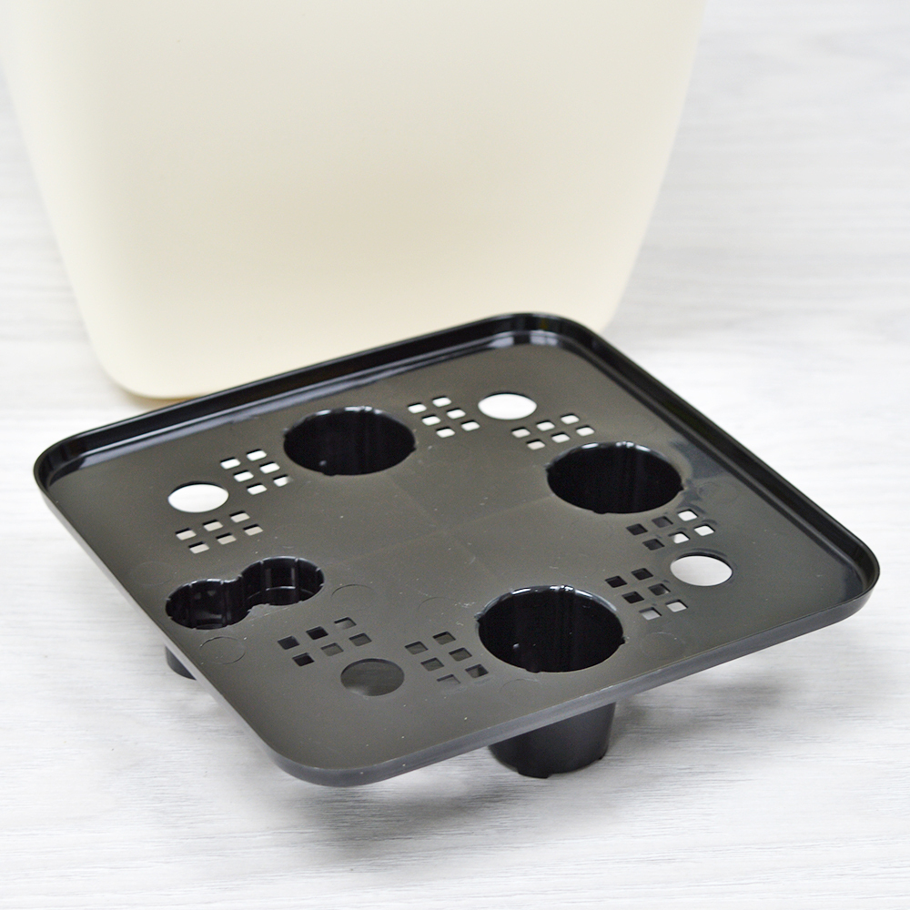 Горшок цветочный Vienna 5л квадратный, белоснежный жасмин