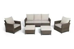 "Бостон" лаунж-зона из искусственного ротанга, цвет коричневый