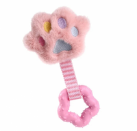 Игрушка для собак Лапка с звездой ЧК розовая, 20см