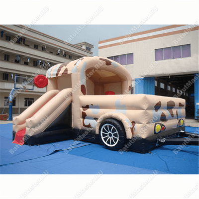 Коммерческий надувной батут "Военный автомобиль"