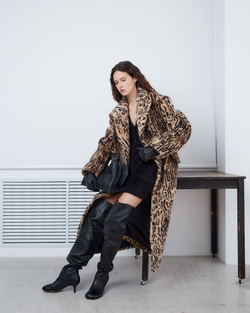 Юбка мини из альпака черный