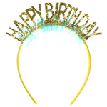 Ободок, Happy Birthday, Золото, с блестками